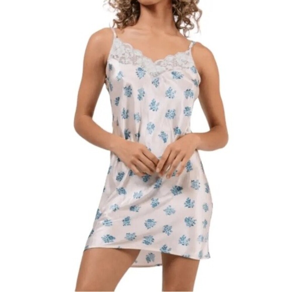 NWT WE ARE HAH (HOT AS HELL) Let It Slip Ditsy Floral French Blue. Size Small